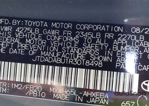 2024 Toyota Prius Le Awd-E из США, поврежденный, VIN JTDADABU1R3018498